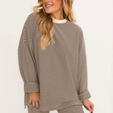 So Cozy Pullover Top | Chocolate Stripe