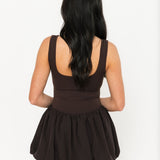 Bubble Mini Dress | Espresso