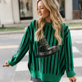 Licensed Green & Black Striped Elphaba Hat Sweater | Queen Of Sparkles