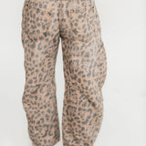 Good Luck Printed Barrel Jeans | Brown Sugar