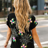 Black Crawling Spiders Tee | Queen Of Sparkles