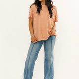 Happi Pintuck Flare Jeans | Med Light Wash