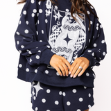 Navy Polka Dot Sparkle Logo Short | Queen Of Sparkles