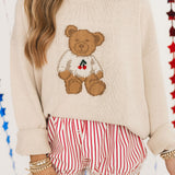 Teddy Bear Sweater Top | Cream