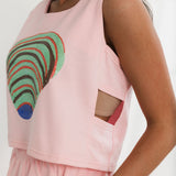 Light Pink Multi Shell Cut Out Side Tank | Queen Of Sparkles