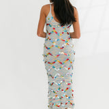 Rainbow Knit Zig Zag Pailette Tank Midi Dress | Queen Of Sparkles