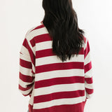 Rugby Striped Pullover | Burgundy