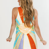 Rainbow Sunshine Burst Sequin Tank Dress | Queen Of Sparkles