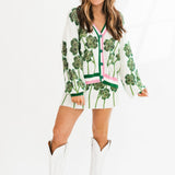 White Green Beaded Shamrock Skirt | Queen Of Sparkles