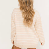 Licensed Tennessee Beige Stripe Vintage Team Sweater | Queen Of Sparkles