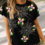 Black Crawling Spiders Tee | Queen Of Sparkles
