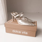 Kanika Heels | Platinum Distressed Leather