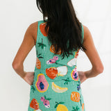 Green Gingham Fruit Button Up Tank Dress | Queen Of Sparkles