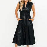 Say No More Midi Dress | Black Leather