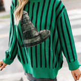 Licensed Green & Black Striped Elphaba Hat Sweater | Queen Of Sparkles