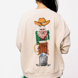 Beige Cowboy Nutcracker Sweatshirt | Queen Of Sparkles