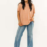 Happi Pintuck Flare Jeans | Med Light Wash