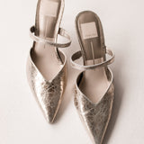 Kanika Heels | Platinum Distressed Leather