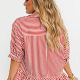 Camille Stripe Top | Brick