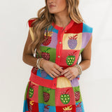 Colorblock Strawberry Skirt | Queen Of Sparkles