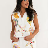White Multi Shell Tank | Queen Of Sparkles