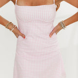 The Reset Tennis Mini Dress | Pink Check