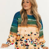 Full Beach Scene Sweatshirt | Queen Of Sparkles