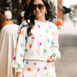 Ivory Multi Beaded Spider Sweatshirt | Queen Of Sparkles