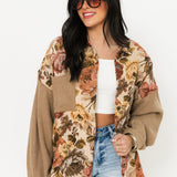 Floral Jacquard Shacket | Latte Mix