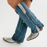 Shabby Leather Boot | Blue