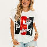 Licensed UGA Metallic Word With Icons Tee | Queen Of Sparkles