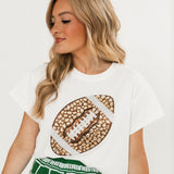 White Jeweled Football Tee | Queen Of Sparkles
