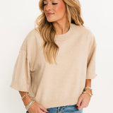 Moonlight Knit Sweater Top | Oatmeal