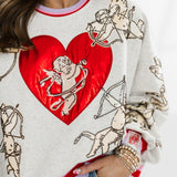 Grey Vintage Cupid Sweatshirt | Queen Of Sparkles