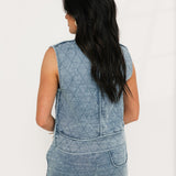 Lightweight Quilted Shorts | Chambray