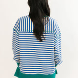 Everyday Stripe Crew Sweatshirt | Royal Cream