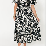 Fallen Petals Midi Dress | Black