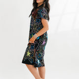 Black Multi Star Midi Dress | Queen Of Sparkles
