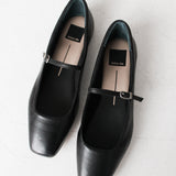 Reyes Ballet Flats | Black Leather
