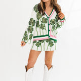 White Green Beaded Shamrock Skirt | Queen Of Sparkles