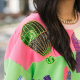 Licensed Lavender, Pink & Green Checkered Wicked Icon Sweatshirt | Queen Of Sparkles