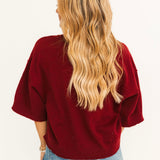 Moonlight Knit Sweater Top | Garnet