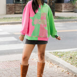 Licensed Green & Pink Colorblock Character Profile 'Wicked' Sweatshirt | Queen Of Sparkles