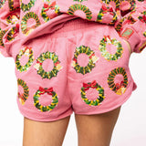 Hot Pink Multi Wreaths Short | Queen Of Sparkles