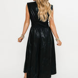 Say No More Midi Dress | Black Leather