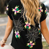 Black Crawling Spiders Tee | Queen Of Sparkles
