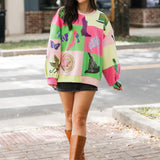 Licensed Lavender, Pink & Green Checkered Wicked Icon Sweatshirt | Queen Of Sparkles