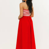 Summer Stripes Maxi Dress | Red