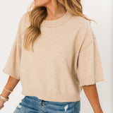 Moonlight Knit Sweater Top | Oatmeal