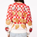 Red & White Checkered Apple Pie Button Up Cardigan | Queen Of Sparkles